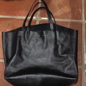 Celine black leather tote bag